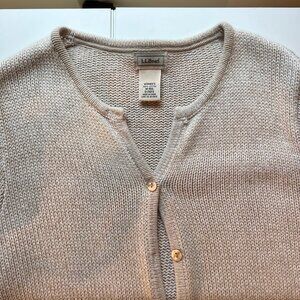 Vintage L.L. Bean cardigan sweater, Beige/tan cotton heather, M-REG